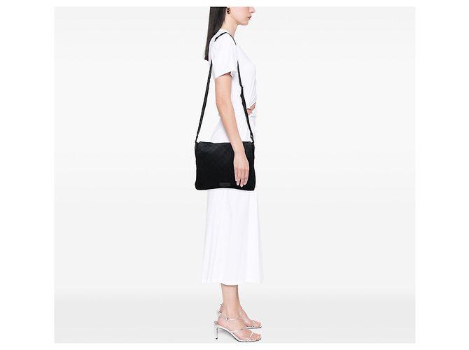 Borsa a tracolla Gucci GG Canvas nera Nero - vista 6