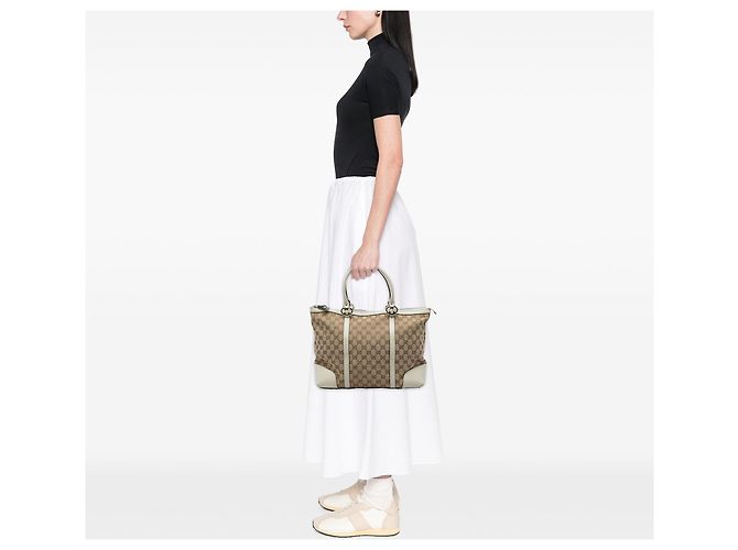 Tote Lovely Gucci GG Canvas beige - vista 5
