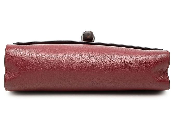 Borsa a tracolla Gucci Miss Bamboo Medium in pelle di vitello rossa Rosso - vista 3