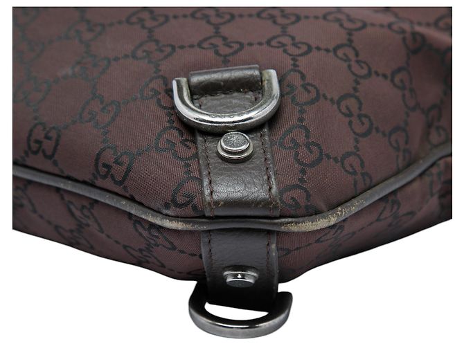 Borsa a tracolla Gucci GG Nylon Abbey D Ring Marrone - vista 5