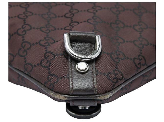 Borsa a tracolla Gucci GG Nylon Abbey D Ring Marrone - vista 6