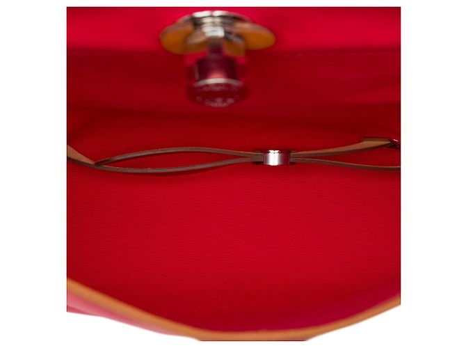 Zaino Hermès Toile Herbag A Dos Zip Retourne Rosso - vista 4