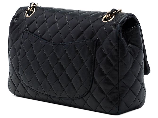 Borsa a tracolla Chanel Medium Classic Single Flap in pelle di agnello nera con ciondoli a cuore Valentines Nero - vista 2