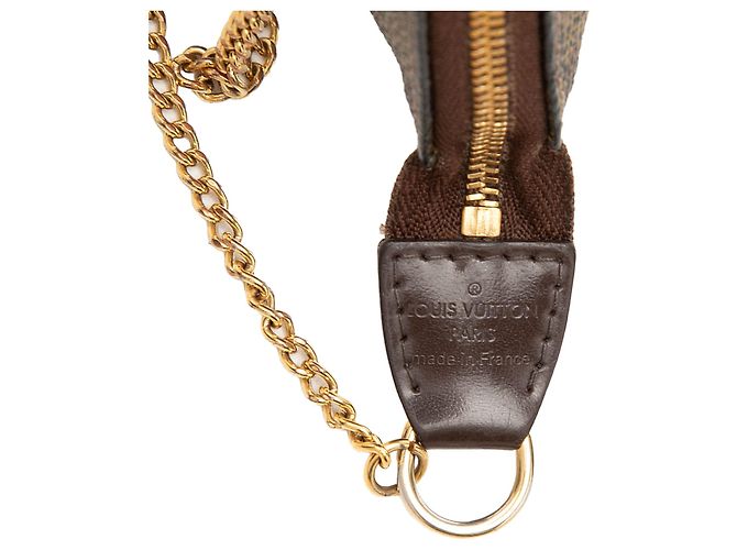 Borsa a mano Louis Vuitton Damier Ebene Mini Pochette Accessoires Marrone - vista 5