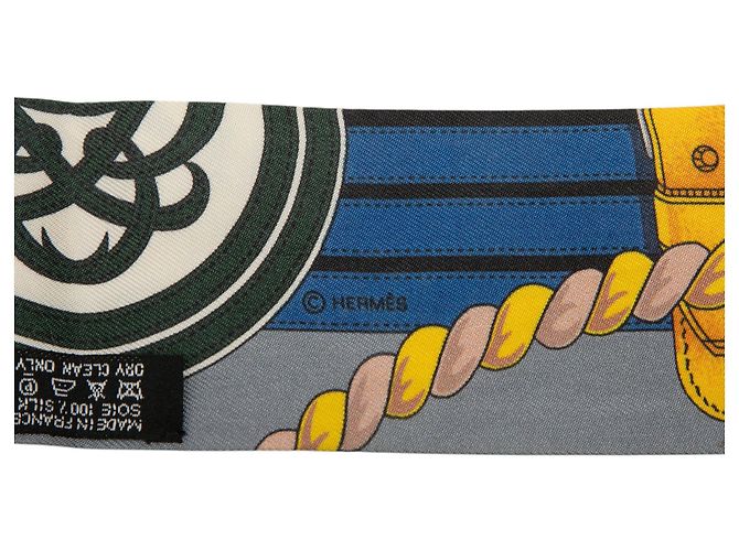 Pañuelo Twilly de seda Hermès Grande Tenue Azul - vista 4