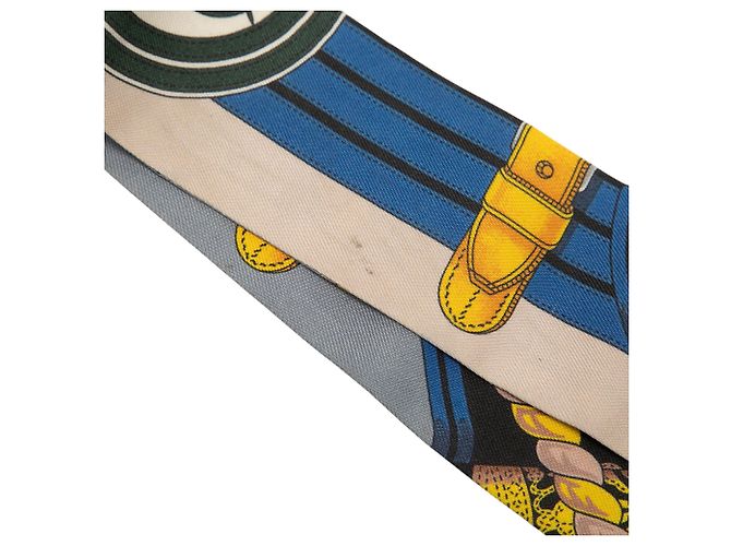 Pañuelo Twilly de seda Hermès Grande Tenue Azul - vista 5