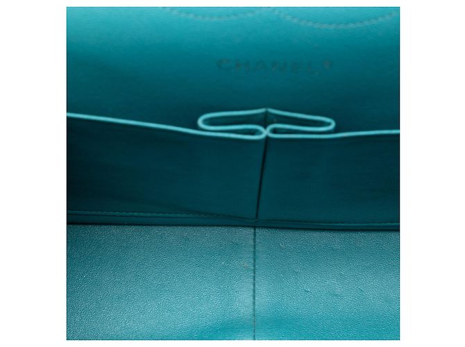 Borsa a tracolla Chanel Jumbo Classic Double Flap in pelle di agnello blu - vista 4
