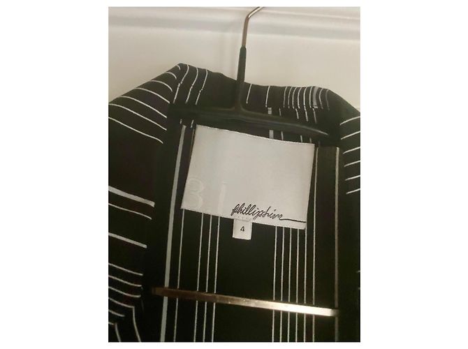 3.1 Phillip Lim Chaqueta de Seda a Rayas Negro Blanco - vista 3