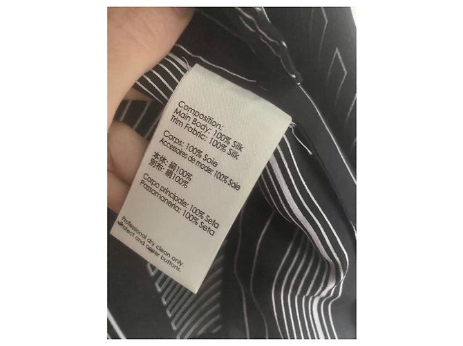 3.1 Phillip Lim Chaqueta de Seda a Rayas Negro Blanco - vista 4