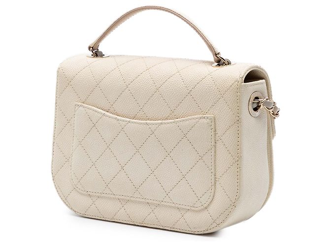 Borsa Chanel Small Caviar Paris Cuba Thread Around Flap Satchel Beige - vista 2