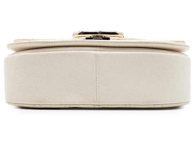Borsa Chanel Small Caviar Paris Cuba Thread Around Flap Satchel Beige - vista 3
