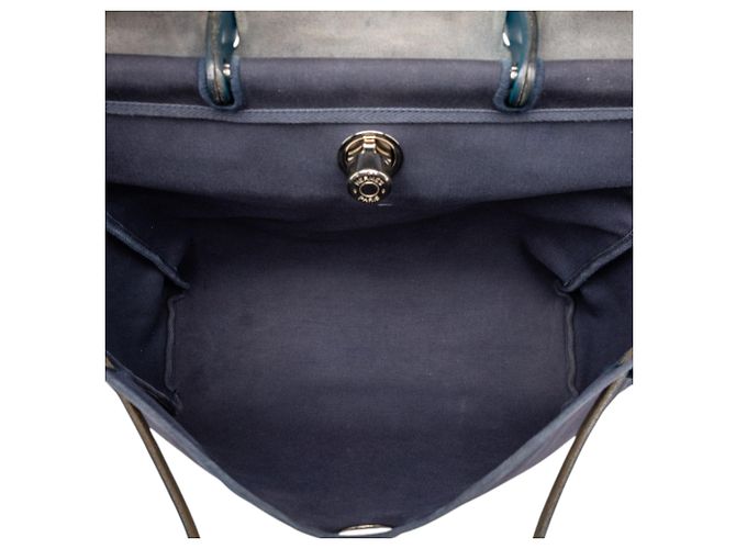 Bolso Hermès Toile Herbag MM azul - vista 4