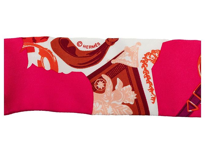 Twilly in seta Hermès Festival Des Amazones Rosa - vista 2