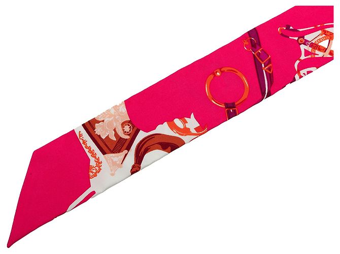 Twilly in seta Hermès Festival Des Amazones Rosa - vista 4