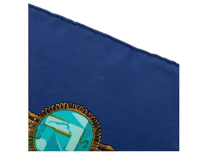 Hermès Mexique Seidentuch Blau - Ansicht 7