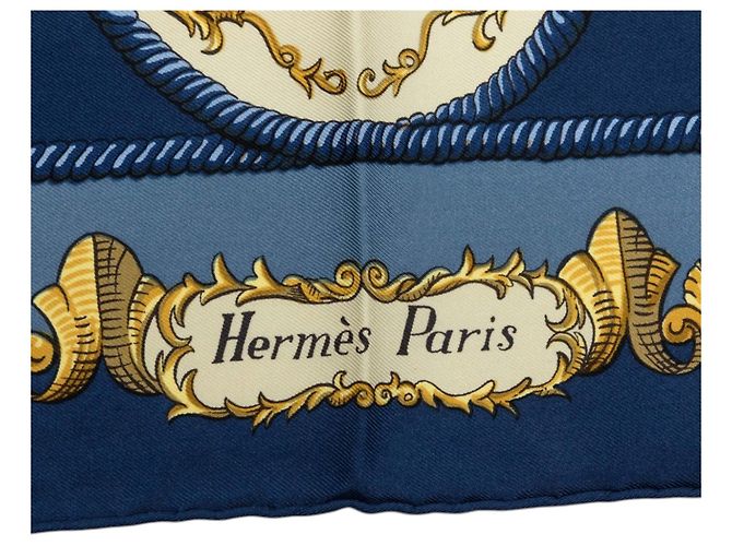 Foulard di seta Hermès Lvdovicvs Magnvs blu 90 Scarves - vista 2