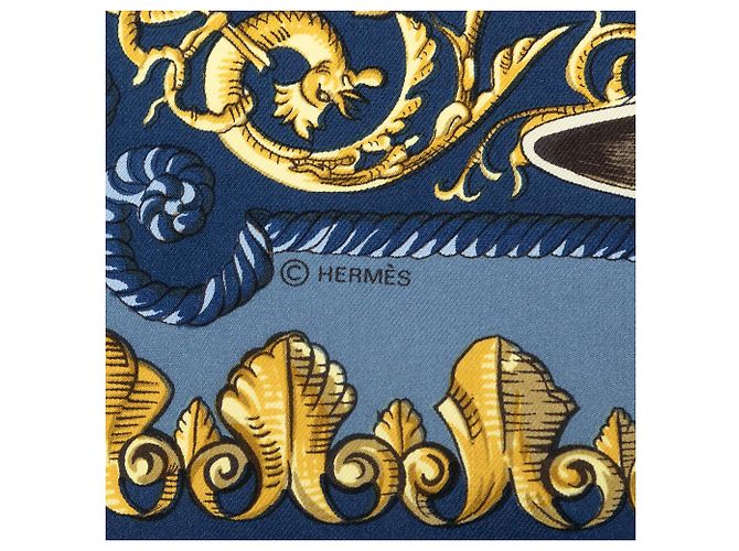 Foulard di seta Hermès Lvdovicvs Magnvs blu 90 Scarves - vista 4