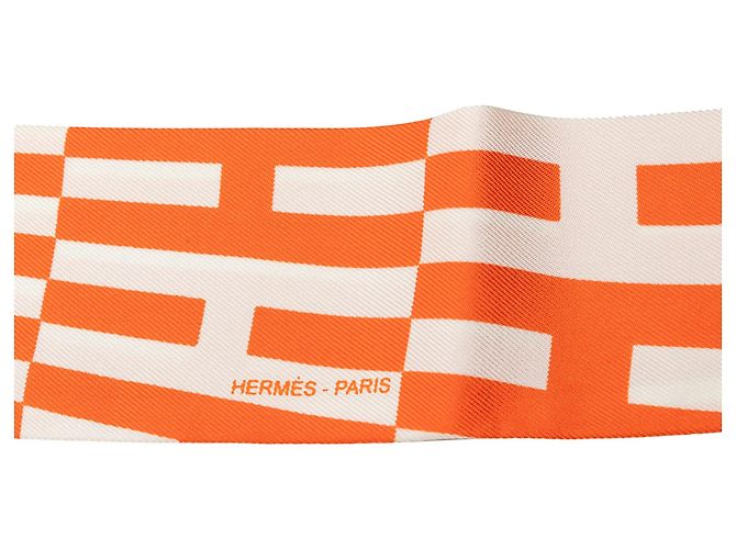 Hermès Op H Seidentuch Twilly Orange - Ansicht 3