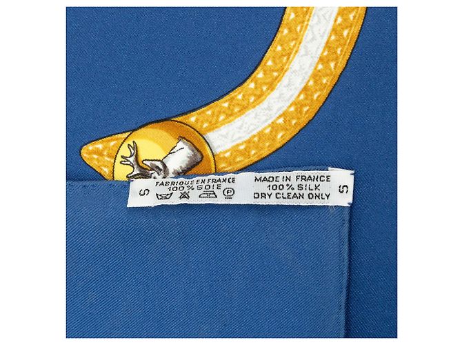 Foulard di seta Hermès Le Laisser Courre Blu 90 Scarves - vista 7
