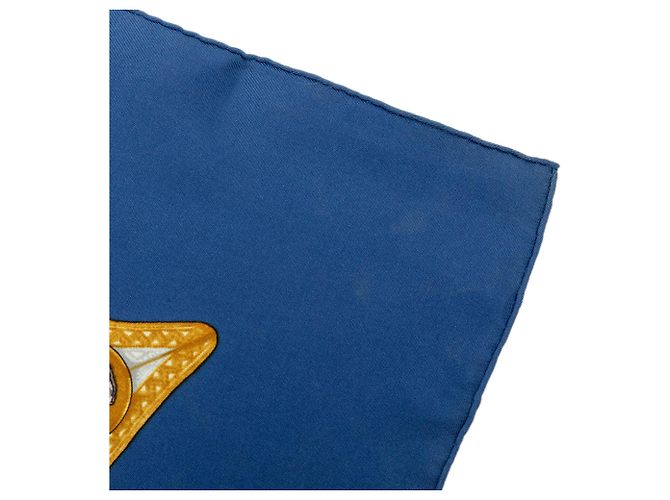 Foulard di seta Hermès Le Laisser Courre Blu 90 Scarves - vista 8
