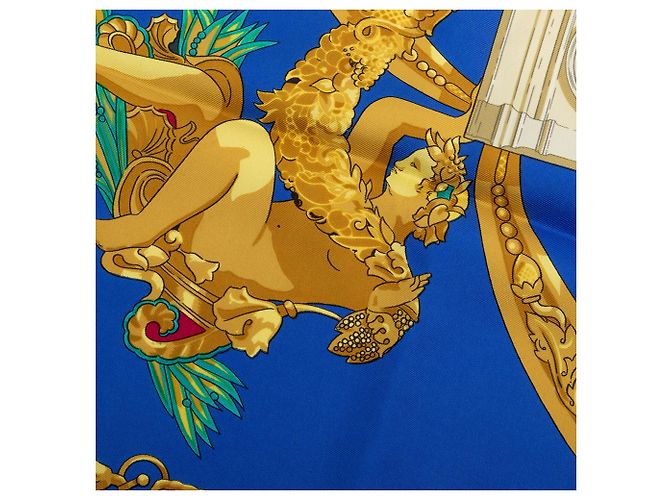 Foulard di seta blu Hermès Hommage A Charles Garnier 90 - vista 4