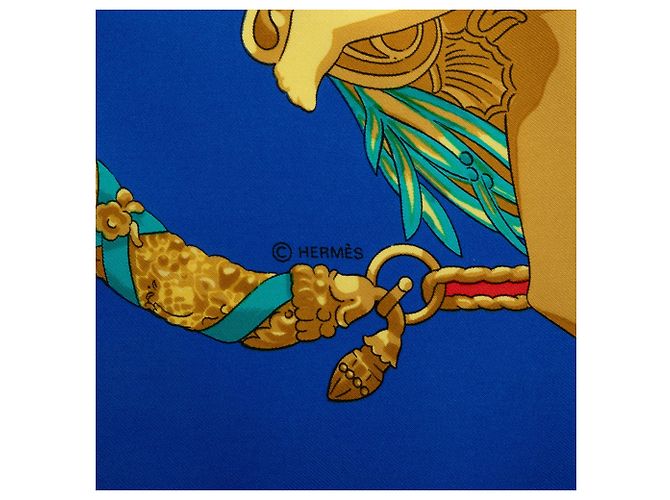 Foulard di seta blu Hermès Hommage A Charles Garnier 90 - vista 6