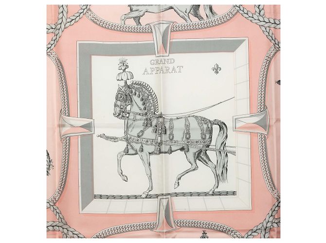 Foulard di seta Hermès Grand Apparat Rosa 90 - vista 2