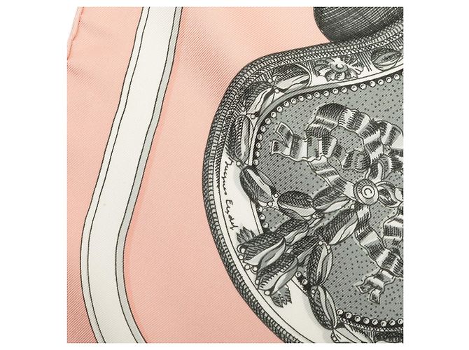 Foulard di seta Hermès Grand Apparat Rosa 90 - vista 3