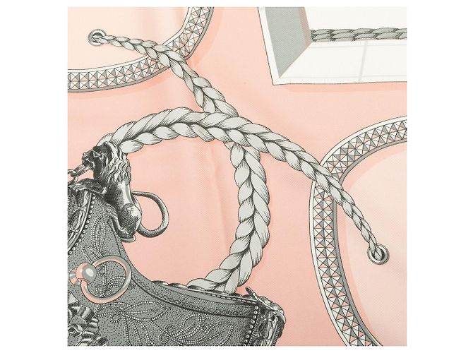 Foulard di seta Hermès Grand Apparat Rosa 90 - vista 4
