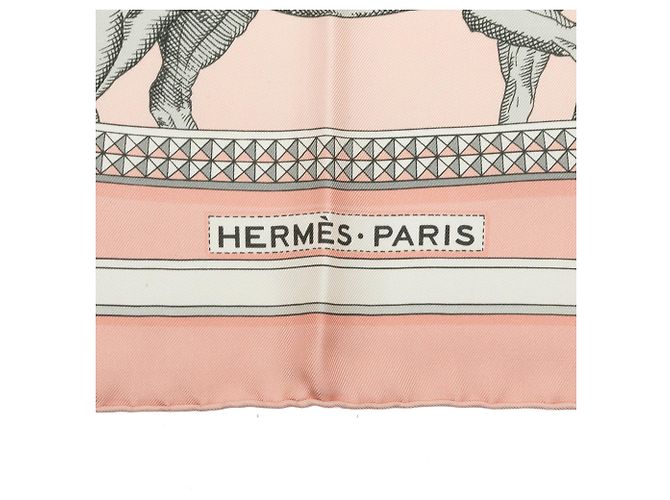 Foulard di seta Hermès Grand Apparat Rosa 90 - vista 5