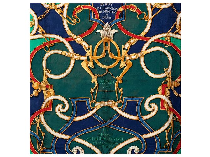 Grüner Hermès Par Mefsire Antoine De Plvvinel Seidenschal 90 Scarves - Ansicht 7