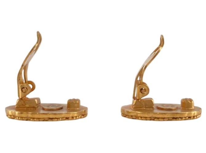 Orecchini a clip rotondi Sunburst Chanel CC placcati in oro D'oro - vista 5