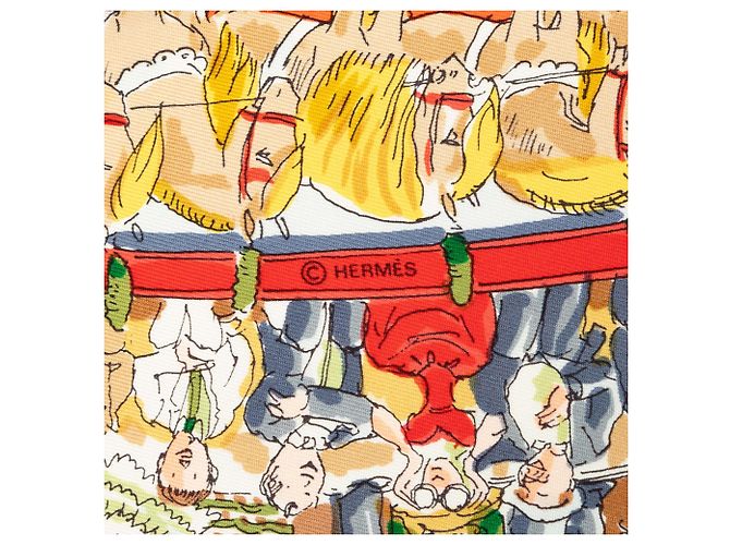 Pañuelo de seda Hermès Cirque Molier Naranja 90 Scarves - vista 6