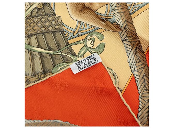 Lenço de seda Hermès Amours Laranja - vista 4