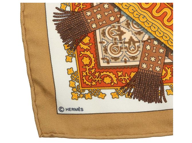 Pañuelo de seda Hermès Brins D Or Naranja 45 Scarves - vista 2