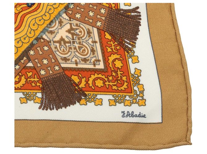 Pañuelo de seda Hermès Brins D Or Naranja 45 Scarves - vista 3