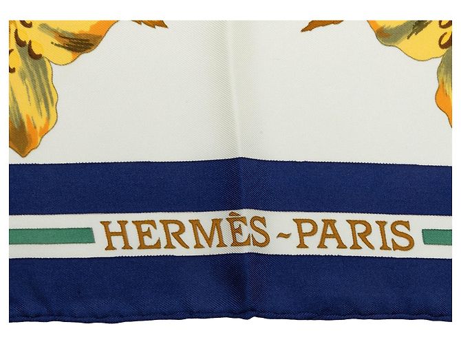 Hermès Fleurs D Hellade Seidentuch Weiß 90 Scarves - Ansicht 2