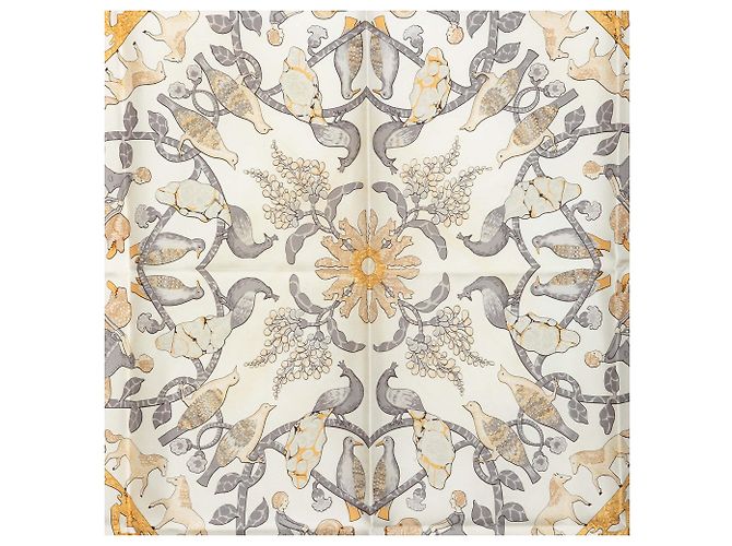 Hermès Early America Seidentuch Beige 90 - Ansicht 8