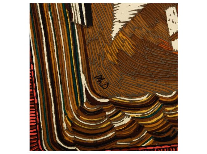 Foulard di seta Hermès Marine Naive Marrone 90 Scarves - vista 4