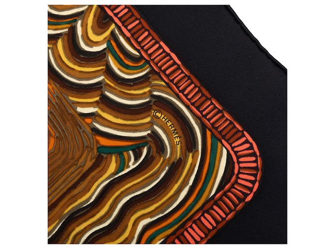 Foulard di seta Hermès Marine Naive Marrone 90 Scarves - vista 6