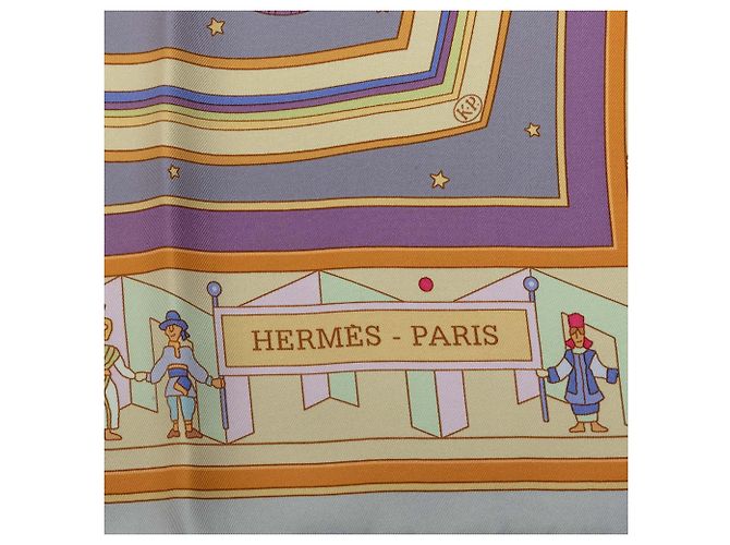 Foulard di seta Hermès Donner La Main Blu 90 Scarves - vista 3