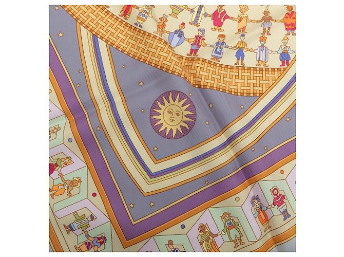 Foulard di seta Hermès Donner La Main Blu 90 Scarves - vista 5