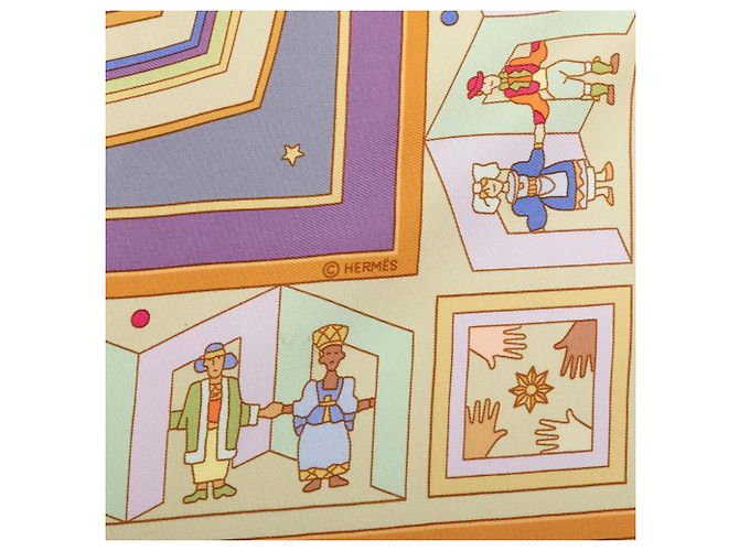 Foulard di seta Hermès Donner La Main Blu 90 Scarves - vista 7