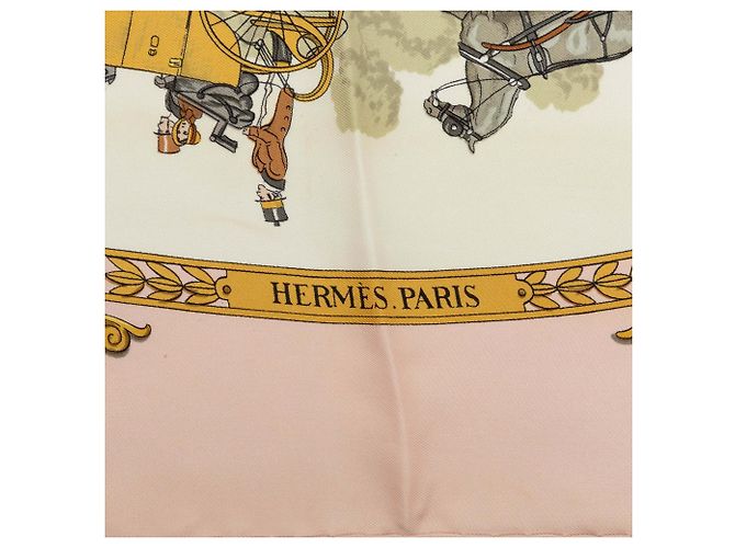 Hermès La Promenade De Longchamps Seidentuch Rosa 90 Pink - Ansicht 3