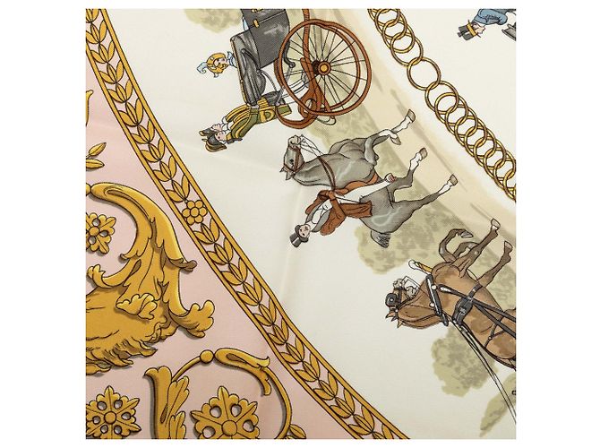 Hermès La Promenade De Longchamps Seidentuch Rosa 90 Pink - Ansicht 6