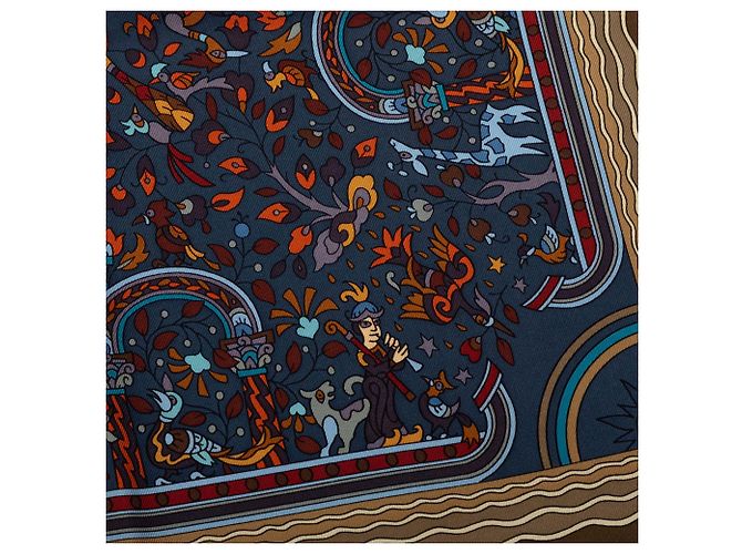 Pañuelo de seda Hermès Les Jardins D'Armenie Azul - vista 2