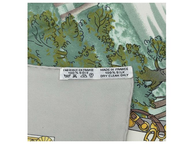 Hermès Presentation De Chevaux Seidentuch Grau 90 Scarves - Ansicht 7