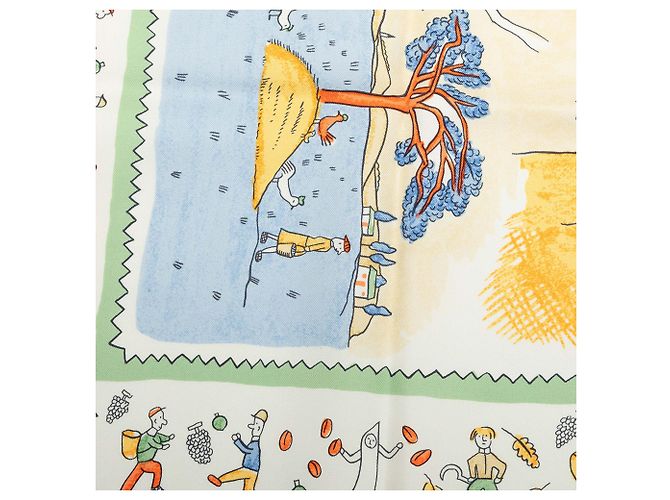 Pañuelo de seda Hermès Retour A La Terre Azul 90 - vista 4