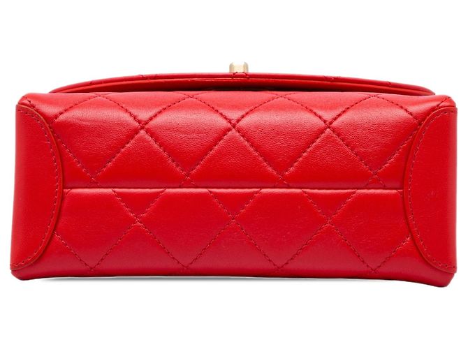 Borsa Chanel Small Quilted Lambskin Trendy Spirit Top Handle Bag Satchel Rossa Rosso - vista 3