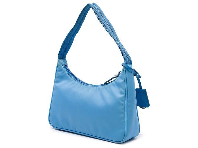 Prada Mini Tessuto Re Edition 2000 Schultertasche Blau - Ansicht 2